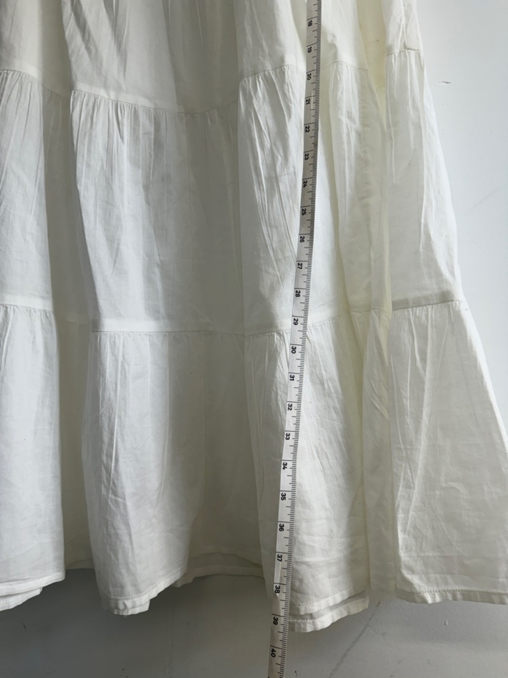 Abound White Tiered Maxi Skirt with Drawstring Waist Size Medium - Picture 10 of 10